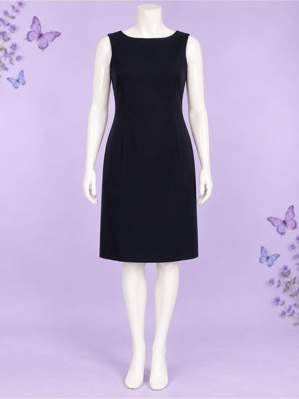 Laura Scott Navy Sleeveless Shift Dress